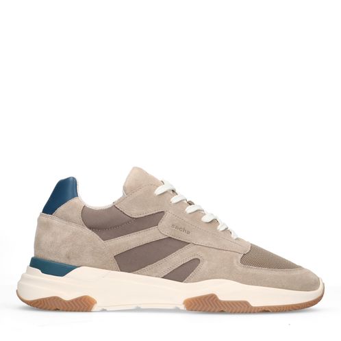 Beigefarbene Veloursleder-Sneaker