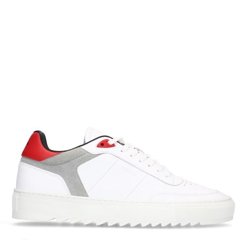 Witte leren sneakers met rode details