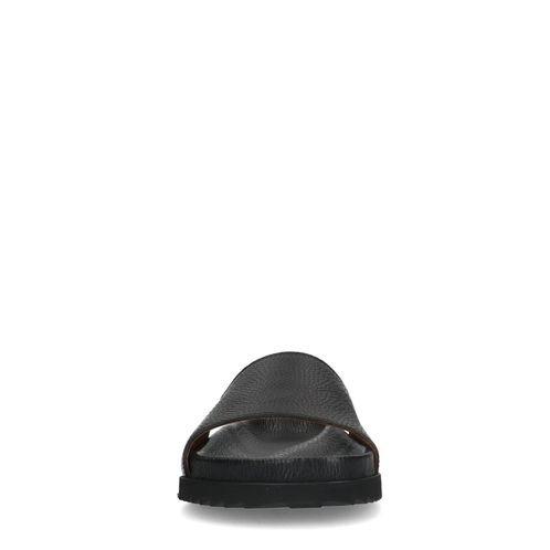Zwarte leren slippers