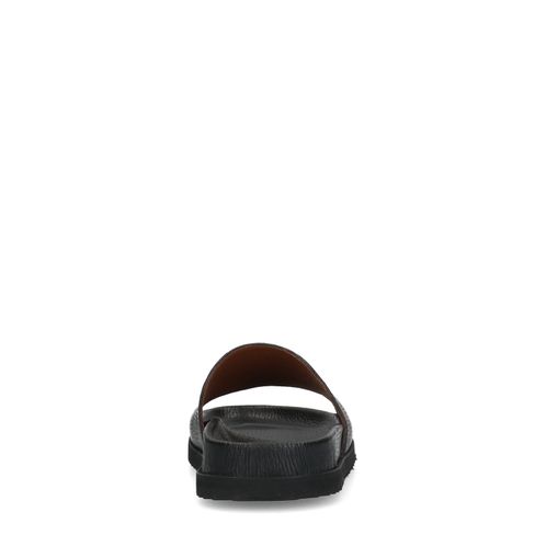 Zwarte leren slippers
