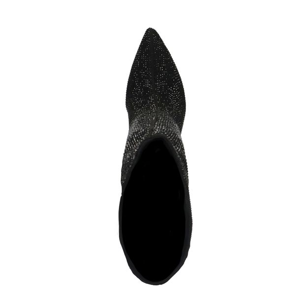 Schwarze Strass-Stiefel mit hohem Schaft