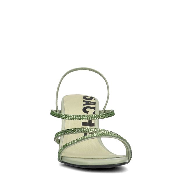 Sandales à talon avec strass - vert clair