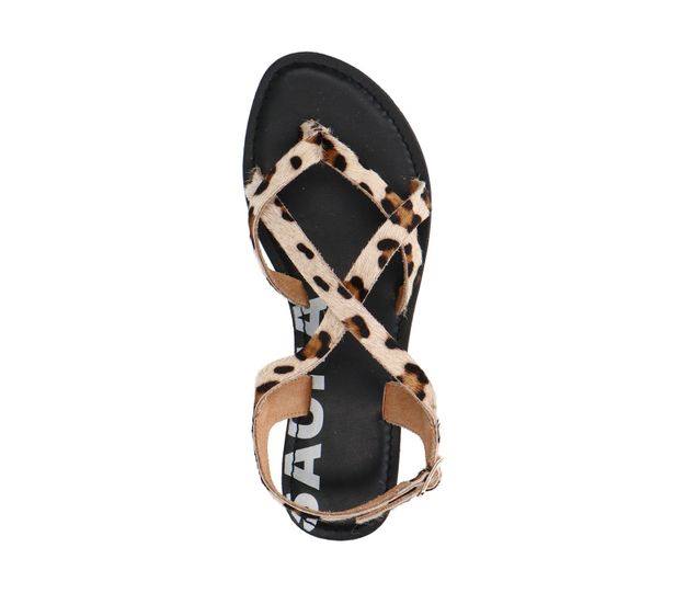 Sandales en cuir avec imprimé léopard