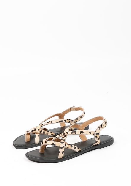 Sandales en cuir avec imprimé léopard