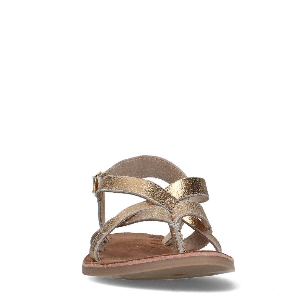 Sandales en cuir avec brides croisées - doré