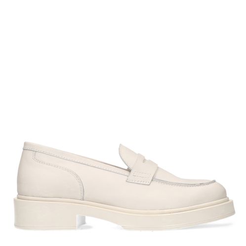 Off white leren penny loafers