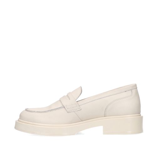 Off white leren penny loafers