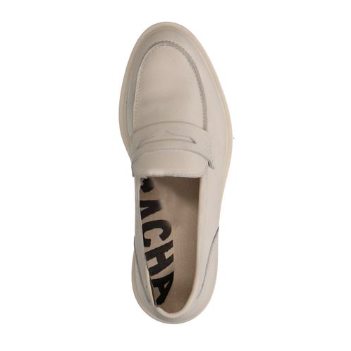 Off white leren penny loafers