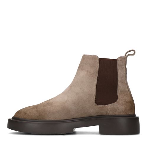 Chelsea boots en daim - beige