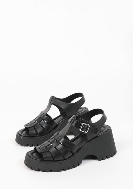 Sandales en cuir - noir