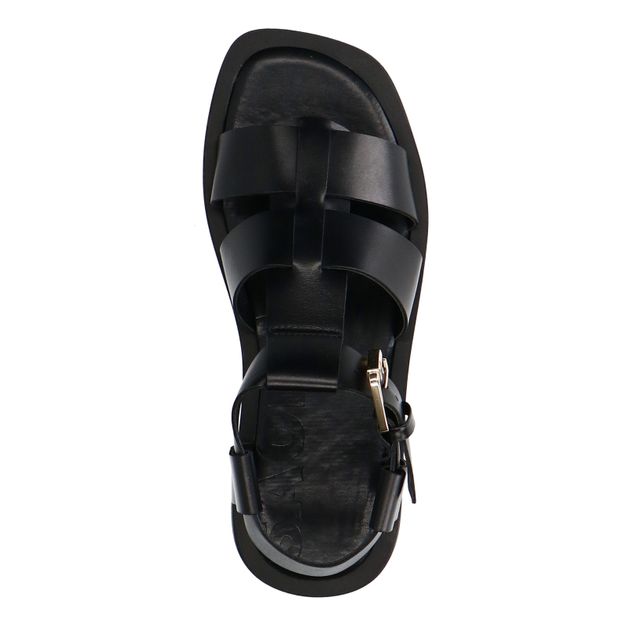 Sandales en cuir avec boucle - noir