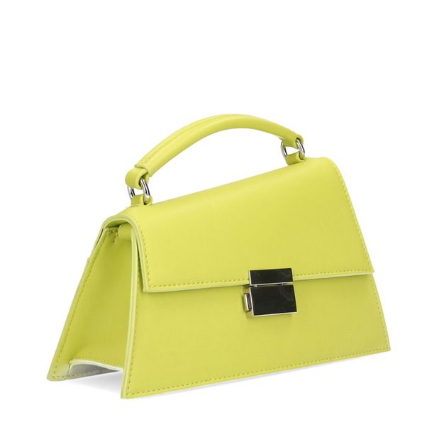 Limettengrüne Handtasche mit goldfarbenen Details