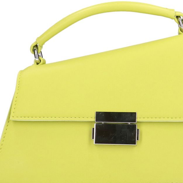 Limettengrüne Handtasche mit goldfarbenen Details