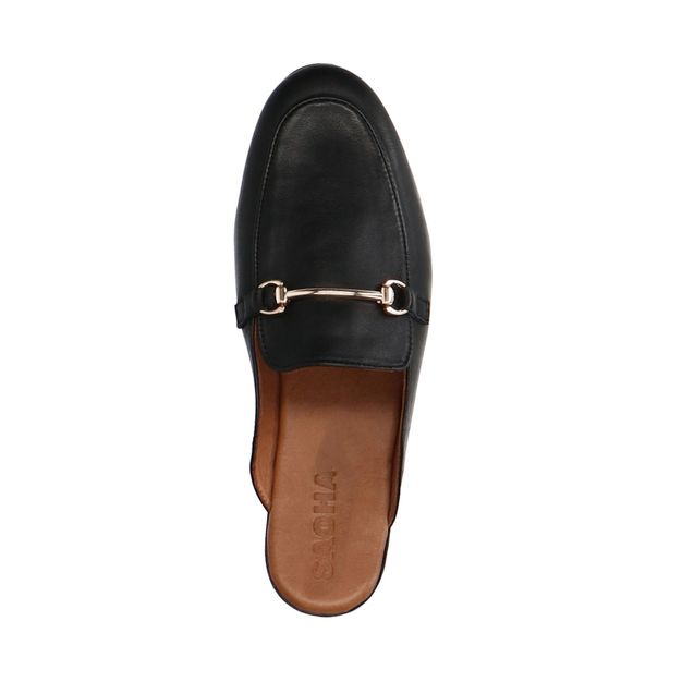 Schwarze Slip-on-Loafer aus Leder

