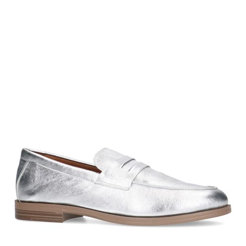 Penny loafers en cuir - argenté