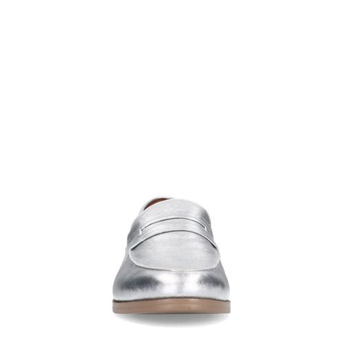 Penny loafers en cuir - argenté