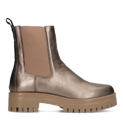 Bronzefarbene Chelsea Boots aus Leder