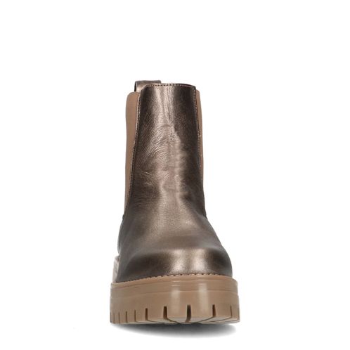 Bronskleurige leren chelsea boots