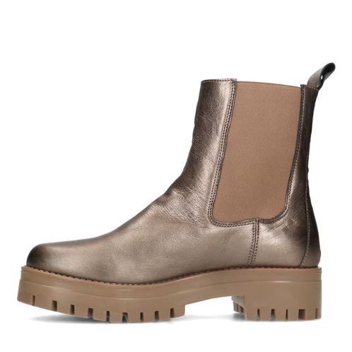 Bronskleurige leren chelsea boots