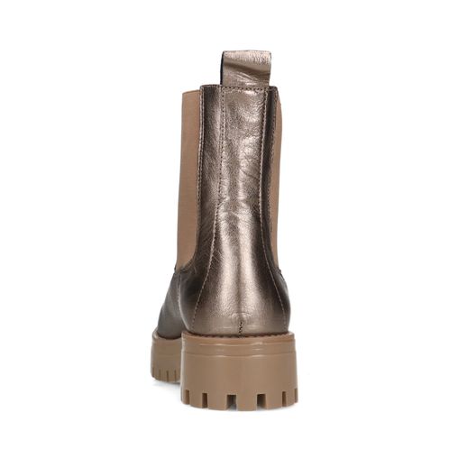 Bronskleurige leren chelsea boots