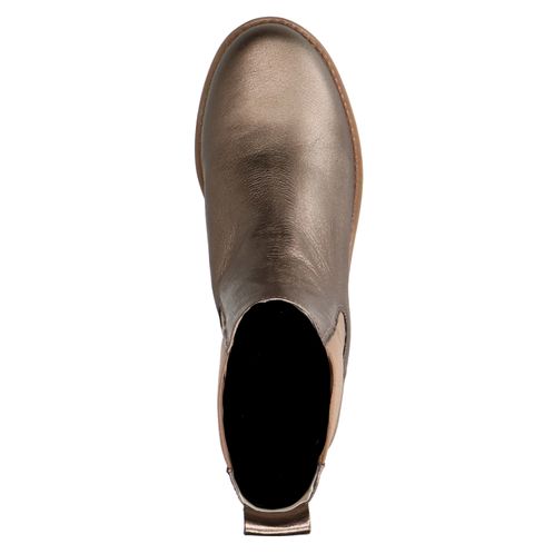 Bronskleurige leren chelsea boots