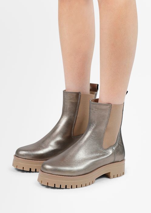 Bronskleurige leren chelsea boots