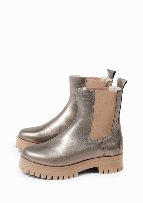 Bronskleurige leren chelsea boots