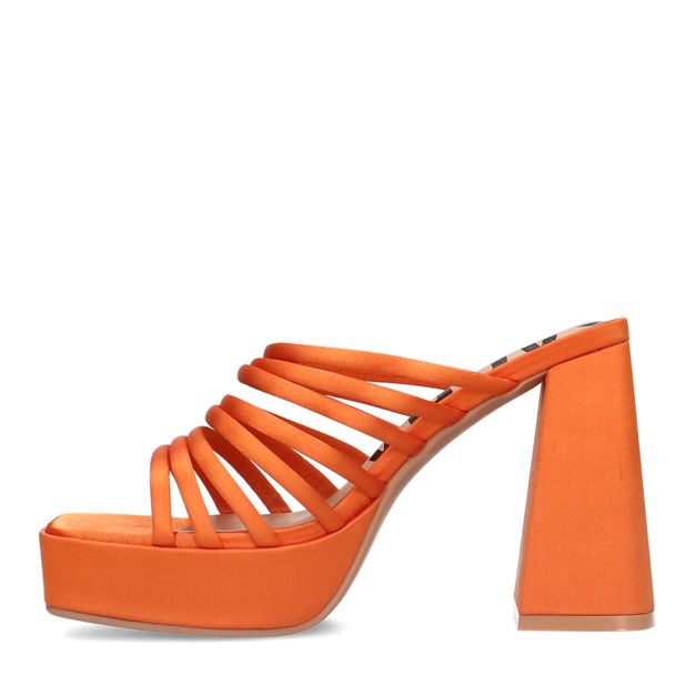 Sandales satin avec plateau - orange
