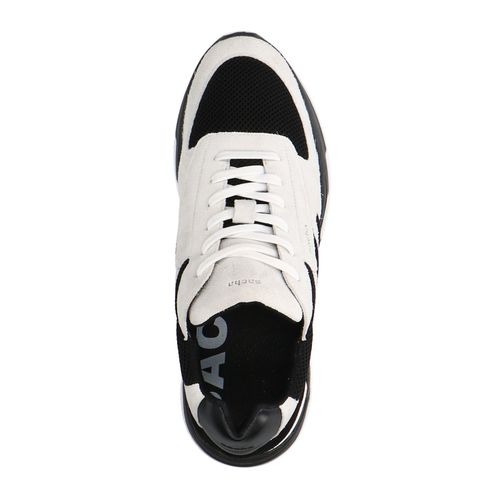 Zwarte suède sneakers met witte details