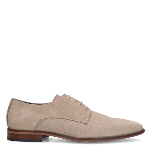 Chaussures à lacets en daim - beige