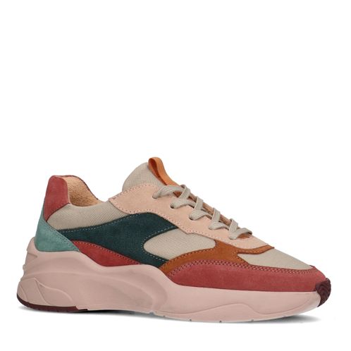 Baskets en daim multicolores - rose
