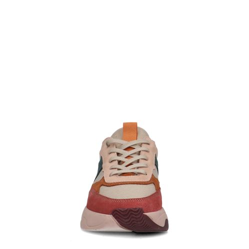 Baskets en daim multicolores - rose