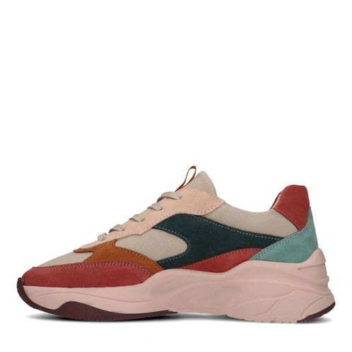 Baskets en daim multicolores - rose
