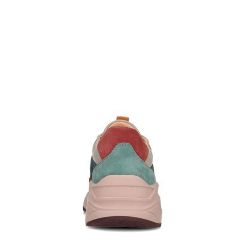Baskets en daim multicolores - rose