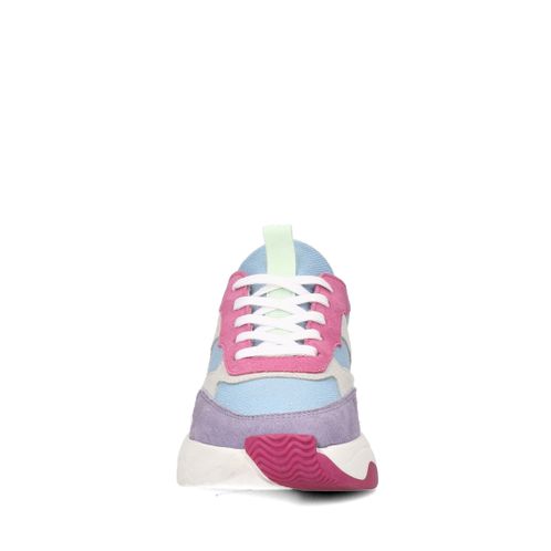 Blauwe multicolor suède sneakers