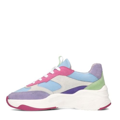 Blauwe multicolor suède sneakers