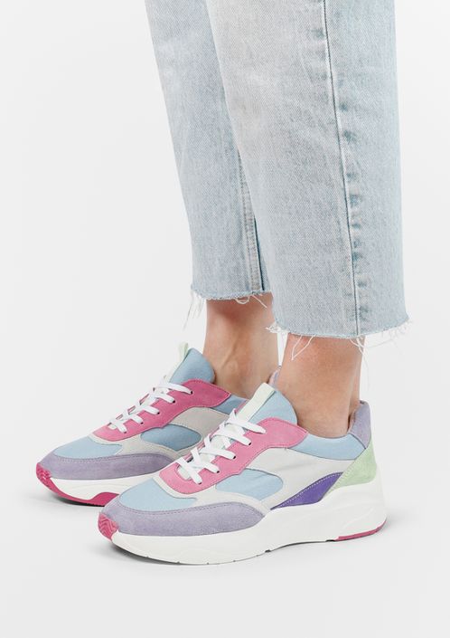 Blauwe multicolor suède sneakers