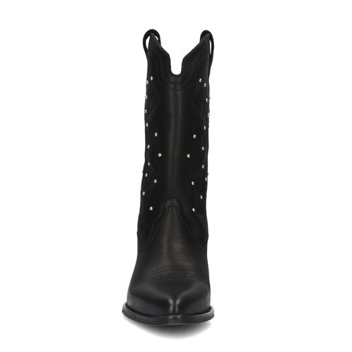 Zwarte cowboy enkellaarsjes met studs