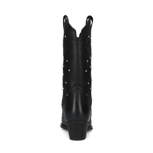 Zwarte cowboy enkellaarsjes met studs