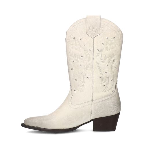 Santiags avec clous - blanc cassé