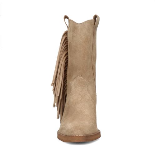 Santiags à talon avec franges - beige