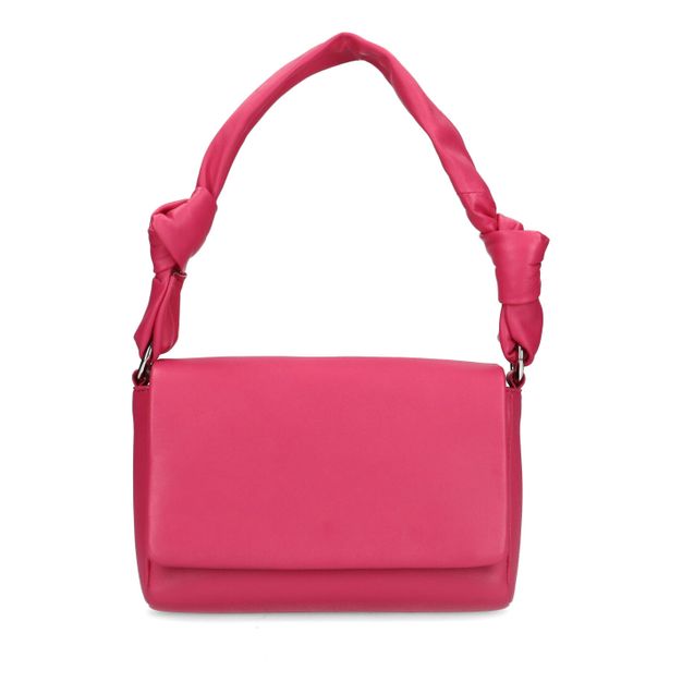 Rosafarbene Leder-Handtasche mit Knoten-Details