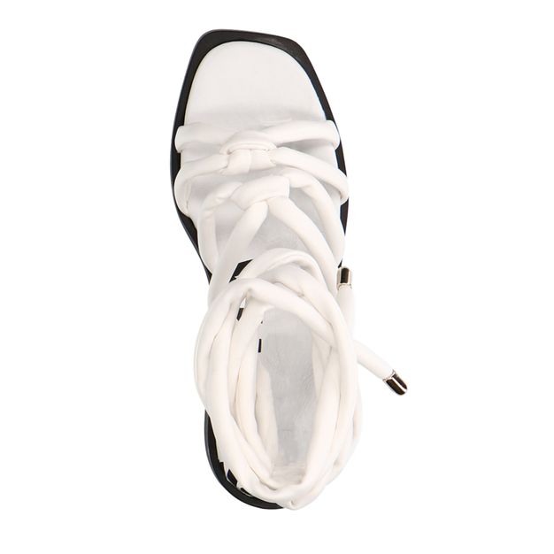 Sandales à plateau avec lacets à nouer - blanc