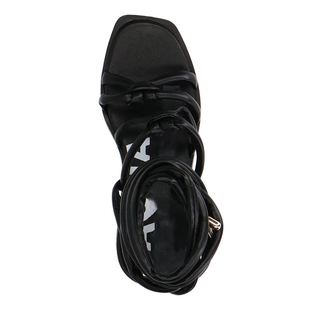 Sandales à plateau avec lacets à nouer - noir