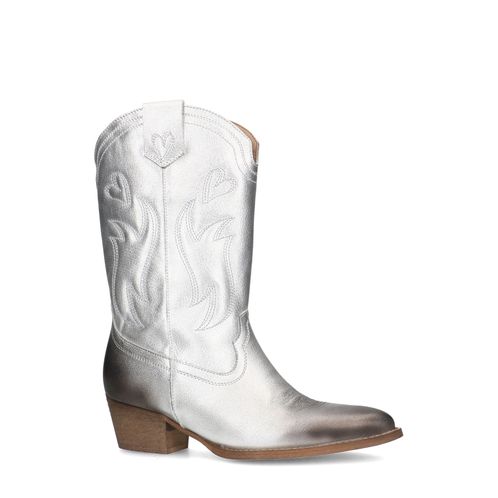 Santiags en cuir - argenté