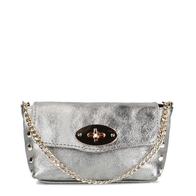 wasmiddel Verantwoordelijk persoon dubbellaag Zilverkleurige metallic crossbody bag met goudkleurige chain | Crossbody bags | Sacha | Sacha wasmiddel Verantwoordelijk persoon dubbellaag Zilverkleurige metallic crossbody bag met goudkleurige chain | Crossbody bags | Sacha | Sacha