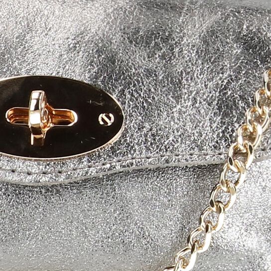 Zilverkleurige metallic crossbody bag met goudkleurige chain