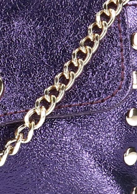 Sac bandoulière métallisé avec chaîne - violet