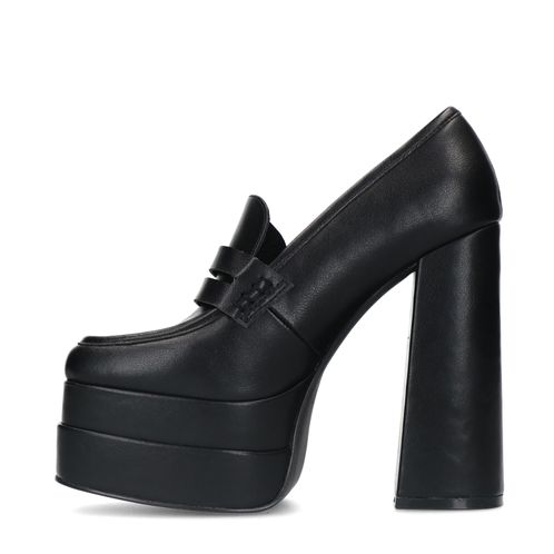 Loafers avec plateau - noir
