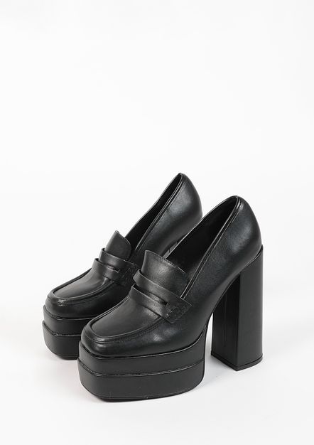 Loafers avec plateau - noir